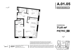 3 pokoje, apartament 71,41 m², parter, oferta nr A.01.05, Perfumiarnia 2, Poznań, Św. Łazarz, Łazarz, ul. Śniadeckich 10