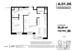 2 pokoje, apartament 55,35 m², parter, oferta nr A.01.06, Perfumiarnia 2, Poznań, Św. Łazarz, Łazarz, ul. Śniadeckich 10