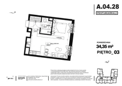 1 pokój, apartament 34,35 m², piętro 3, oferta nr A.04.28, Perfumiarnia 2, Poznań, Św. Łazarz, Łazarz, ul. Śniadeckich 10