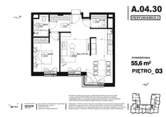 2 pokoje, apartament 55,60 m², piętro 3, oferta nr A.04.30, Perfumiarnia 2, Poznań, Św. Łazarz, Łazarz, ul. Śniadeckich 10