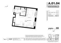 1 pokój, apartament 34,36 m², parter, oferta nr A.01.04, Perfumiarnia 2, Poznań, Św. Łazarz, Łazarz, ul. Śniadeckich 10