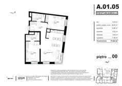 3 pokoje, apartament 71,41 m², parter, oferta nr A.01.05, Perfumiarnia 2, Poznań, Św. Łazarz, Łazarz, ul. Śniadeckich 10