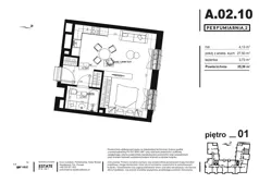 1 pokój, apartament 35,28 m², piętro 1, oferta nr A.02.10, Perfumiarnia 2, Poznań, Św. Łazarz, Łazarz, ul. Śniadeckich 10