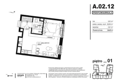 1 pokój, apartament 34,48 m², piętro 1, oferta nr A.02.12, Perfumiarnia 2, Poznań, Św. Łazarz, Łazarz, ul. Śniadeckich 10