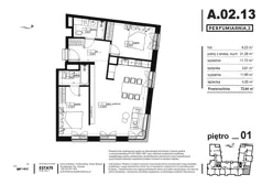 3 pokoje, apartament 72,39 m², piętro 1, oferta nr A.02.13, Perfumiarnia 2, Poznań, Św. Łazarz, Łazarz, ul. Śniadeckich 10