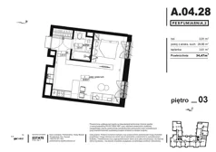 1 pokój, apartament 34,35 m², piętro 3, oferta nr A.04.28, Perfumiarnia 2, Poznań, Św. Łazarz, Łazarz, ul. Śniadeckich 10