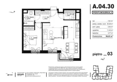 2 pokoje, apartament 55,60 m², piętro 3, oferta nr A.04.30, Perfumiarnia 2, Poznań, Św. Łazarz, Łazarz, ul. Śniadeckich 10