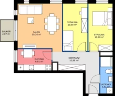 3 pokoje, mieszkanie 63,18 m², piętro 1, oferta nr A10, Jodłowicka 5, Wrocław, Maślice, Stabłowice, ul. Jodłowicka 5
