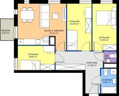 4 pokoje, mieszkanie 66,26 m², piętro 3, oferta nr C23, Jodłowicka 5, Wrocław, Maślice, Stabłowice, ul. Jodłowicka 5