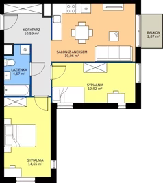 3 pokoje, mieszkanie 61,89 m², piętro 1, oferta nr A6, Jodłowicka 5, Wrocław, Maślice, Stabłowice, ul. Jodłowicka 5
