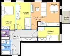 4 pokoje, mieszkanie 66,26 m², piętro 1, oferta nr A11, Jodłowicka 5, Wrocław, Maślice, Stabłowice, ul. Jodłowicka 5