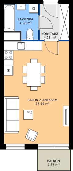 1 pokój, mieszkanie 36,00 m², piętro 4, oferta nr B30, Jodłowicka 5, Wrocław, Maślice, Stabłowice, ul. Jodłowicka 5