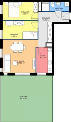 3 pokoje, mieszkanie 63,18 m², parter, oferta nr C3, Jodłowicka 5, Wrocław, Maślice, Stabłowice, ul. Jodłowicka 5