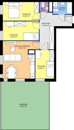 4 pokoje, mieszkanie 66,26 m², parter, oferta nr C2, Jodłowicka 5, Wrocław, Maślice, Stabłowice, ul. Jodłowicka 5