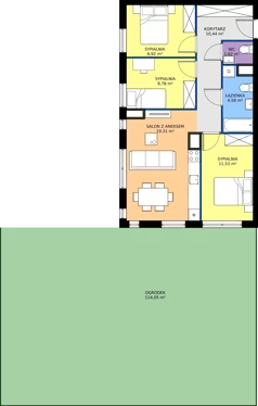 4 pokoje, mieszkanie 65,18 m², parter, oferta nr A3, Jodłowicka 5, Wrocław, Maślice, Stabłowice, ul. Jodłowicka 5
