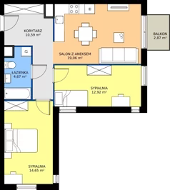 3 pokoje, mieszkanie 61,89 m², piętro 2, oferta nr A13, Jodłowicka 5, Wrocław, Maślice, Stabłowice, ul. Jodłowicka 5