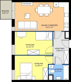 3 pokoje, mieszkanie 55,66 m², piętro 2, oferta nr A16, Jodłowicka 5, Wrocław, Maślice, Stabłowice, ul. Jodłowicka 5