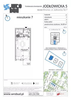 1 pokój, mieszkanie 36,00 m², piętro 1, oferta nr A7, Jodłowicka 5, Wrocław, Maślice, Stabłowice, ul. Jodłowicka 5