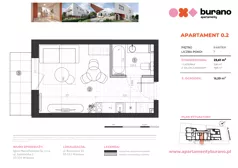 1 pokój, mieszkanie 23,61 m², parter, oferta nr M.0.2, Apartamenty Burano, Wrocław, Klecina, Krzyki, Buraczana 13
