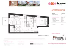 2 pokoje, mieszkanie 37,49 m², piętro 1, oferta nr M.1.6, Apartamenty Burano, Wrocław, Klecina, Krzyki, Buraczana 13