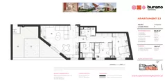4 pokoje, mieszkanie 84,18 m², piętro 2, oferta nr M2.1, Apartamenty Burano, Wrocław, Klecina, Krzyki, Buraczana 13