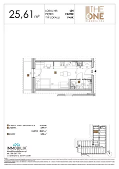 1 pokój, lokal inwestycyjny 25,61 m², parter, oferta nr 4, THE ONE, Lublin, Wieniawa, Miasteczko Akademickie, ul. Głęboka 32A