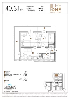 3 pokoje, lokal inwestycyjny 40,31 m², parter, oferta nr 5, THE ONE, Lublin, Wieniawa, Miasteczko Akademickie, ul. Głęboka 32A