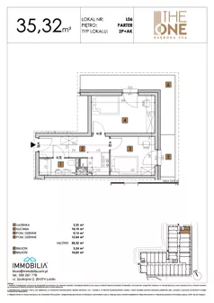 2 pokoje, lokal inwestycyjny 35,32 m², parter, oferta nr 6, THE ONE, Lublin, Wieniawa, Miasteczko Akademickie, ul. Głęboka 32A