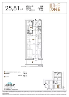 1 pokój, lokal inwestycyjny 25,81 m², parter, oferta nr 14, THE ONE, Lublin, Wieniawa, Miasteczko Akademickie, ul. Głęboka 32A
