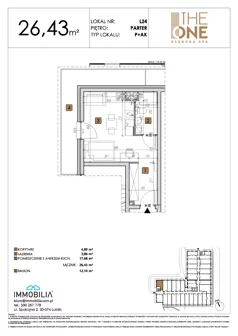 1 pokój, lokal inwestycyjny 26,43 m², parter, oferta nr 24, THE ONE, Lublin, Wieniawa, Miasteczko Akademickie, ul. Głęboka 32A