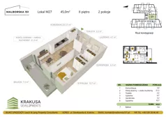 2 pokoje, mieszkanie 45,00 m², piętro 2, oferta nr 27, Malborska 151, Kraków, Podgórze Duchackie, Wola Duchacka, ul. Malborska 151