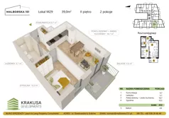 2 pokoje, mieszkanie 39,00 m², piętro 2, oferta nr 29, Malborska 151, Kraków, Podgórze Duchackie, Wola Duchacka, ul. Malborska 151