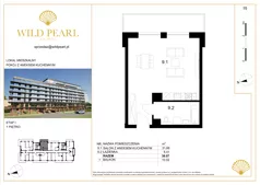 1 pokój, mieszkanie 38,07 m², piętro 1, oferta nr 15, Wild Pearl, Kołobrzeg, ul. Jedności Narodowej 12D i 12 E
