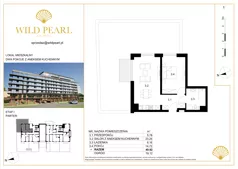 2 pokoje, mieszkanie 49,92 m², parter, oferta nr 1, Wild Pearl, Kołobrzeg, ul. Jedności Narodowej 12D i 12 E
