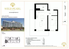 2 pokoje, lokal inwestycyjny 40,65 m², piętro 1, oferta nr 8, Wild Pearl, Kołobrzeg, ul. Jedności Narodowej 12D i 12 E