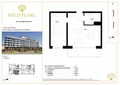 2 pokoje, lokal inwestycyjny 47,04 m², piętro 1, oferta nr 9, Wild Pearl, Kołobrzeg, ul. Jedności Narodowej 12D i 12 E