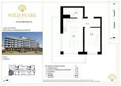2 pokoje, lokal inwestycyjny 40,57 m², piętro 3, oferta nr 26, Wild Pearl, Kołobrzeg, ul. Jedności Narodowej 12D i 12 E