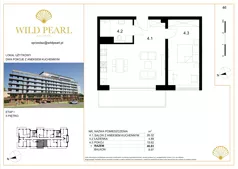 2 pokoje, lokal inwestycyjny 46,83 m², piętro 5, oferta nr 46, Wild Pearl, Kołobrzeg, ul. Jedności Narodowej 12D i 12 E
