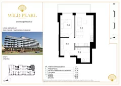 2 pokoje, mieszkanie 38,55 m², piętro 5, oferta nr 49, Wild Pearl, Kołobrzeg, ul. Jedności Narodowej 12D i 12 E