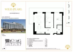 3 pokoje, mieszkanie 60,43 m², piętro 1, oferta nr 7, Wild Pearl, Kołobrzeg, ul. Jedności Narodowej 12D i 12 E