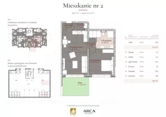 2 pokoje, apartament 58,10 m², parter, oferta nr 2, Arca Residence, Szklarska Poręba, ul. Waryńskiego 8 C/D