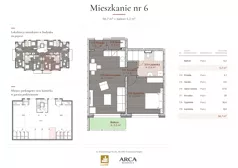 2 pokoje, apartament 56,70 m², piętro 1, oferta nr 6, Arca Residence, Szklarska Poręba, ul. Waryńskiego 8 C/D