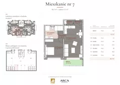 2 pokoje, apartament 56,70 m², piętro 1, oferta nr 7, Arca Residence, Szklarska Poręba, ul. Waryńskiego 8 C/D