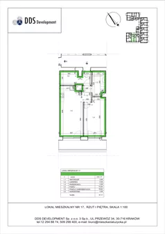 2 pokoje, mieszkanie 47,11 m², piętro 1, oferta nr M 17, Łużycka 71, Kraków, Podgórze Duchackie, ul. Łużycka 71