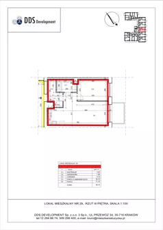 2 pokoje, mieszkanie 45,74 m², piętro 3, oferta nr M 29, Łużycka 71, Kraków, Podgórze Duchackie, ul. Łużycka 71