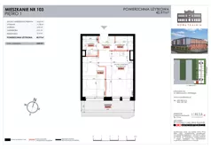 2 pokoje, mieszkanie 40,97 m², piętro 1, oferta nr 103, Nowa Tkalnia, Łódź, Widzew, ul. Milionowa/Kilińskiego