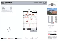 2 pokoje, mieszkanie 37,84 m², piętro 2, oferta nr 204, Nowa Tkalnia, Łódź, Widzew, ul. Milionowa/Kilińskiego