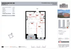 2 pokoje, mieszkanie 52,46 m², piętro 3, oferta nr 302, Nowa Tkalnia, Łódź, Widzew, ul. Milionowa/Kilińskiego