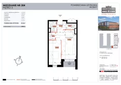 2 pokoje, mieszkanie 44,26 m², piętro 3, oferta nr 304, Nowa Tkalnia, Łódź, Widzew, ul. Milionowa/Kilińskiego
