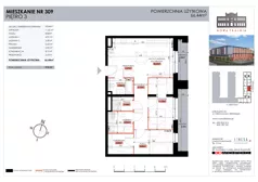 3 pokoje, mieszkanie 66,44 m², piętro 3, oferta nr 309, Nowa Tkalnia, Łódź, Widzew, ul. Milionowa/Kilińskiego